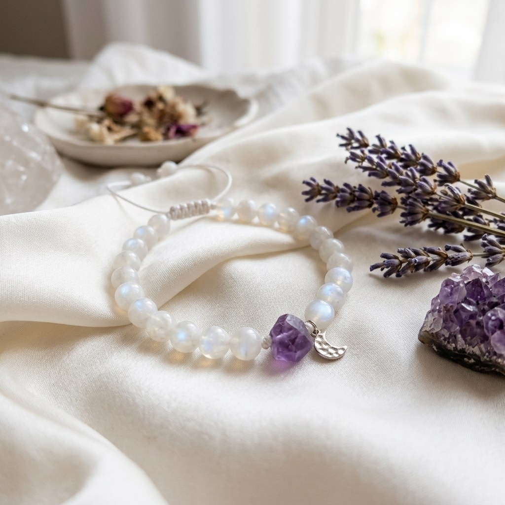 White moonstone bracelet